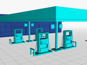 Gas station 001 3D Model