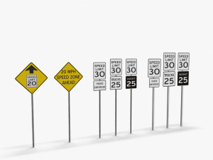 Road Signs Speed Limit Modelo 3D