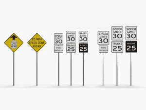 Road Signs Speed Limit 3D Model