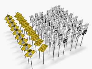 Road Signs Speed Limit 3D Model