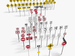 Road Signs Set01 3D Model