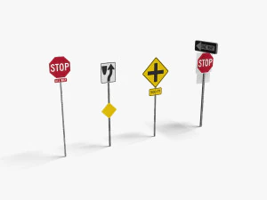 Road Signs Set01 3D Model