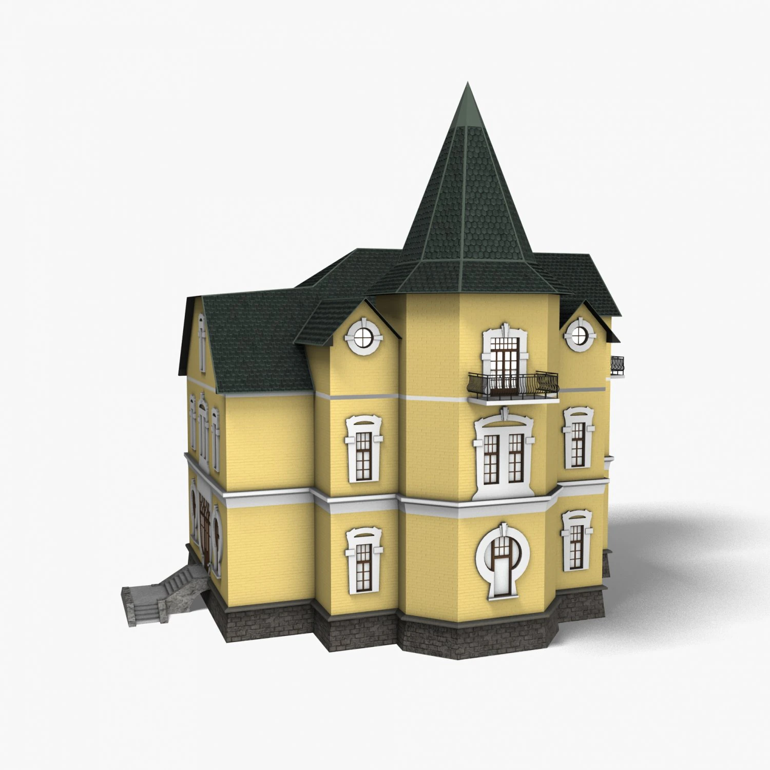 House 004 3D Model .c4d .max .obj .3ds .fbx .stl .blend 