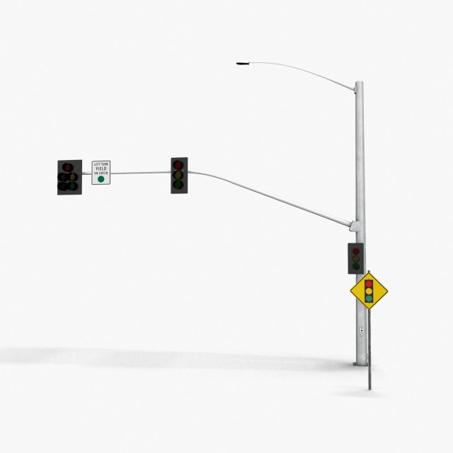 TrafficLight 03 3D Model .c4d .max .obj .3ds .fbx .stl .blend 