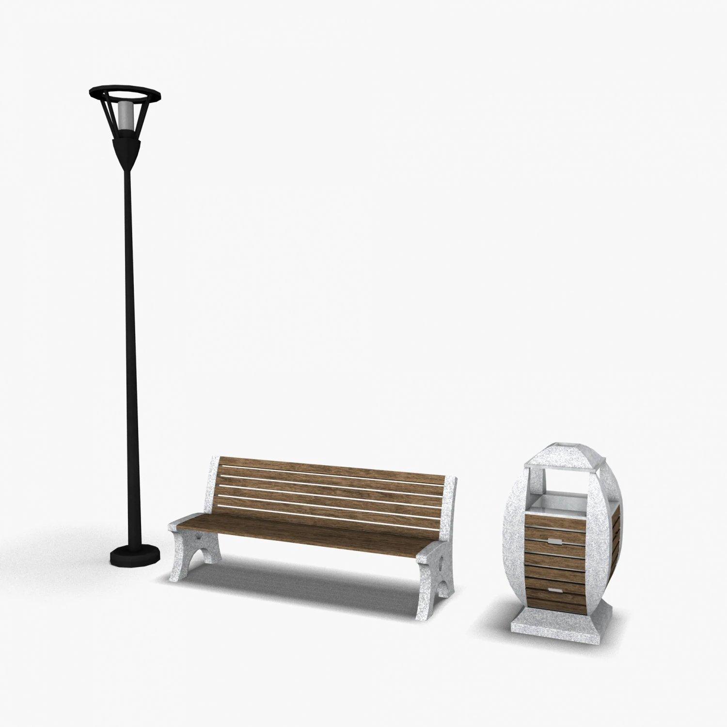 ParkSet 01 3D Model .c4d .max .obj .3ds .fbx .stl .blend 
