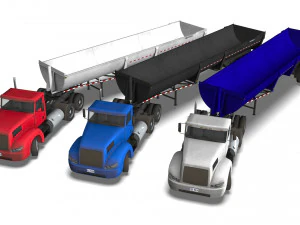 Truck001 DumpTrailer 3D Model