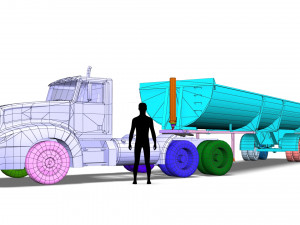Truck001 DumpTrailer Modello 3D