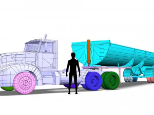 Truck001 DumpTrailer 3D Model