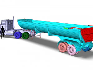 Truck001 DumpTrailer 3D Model