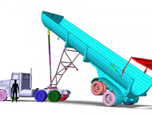 Truck001 DumpTrailer 3D Model