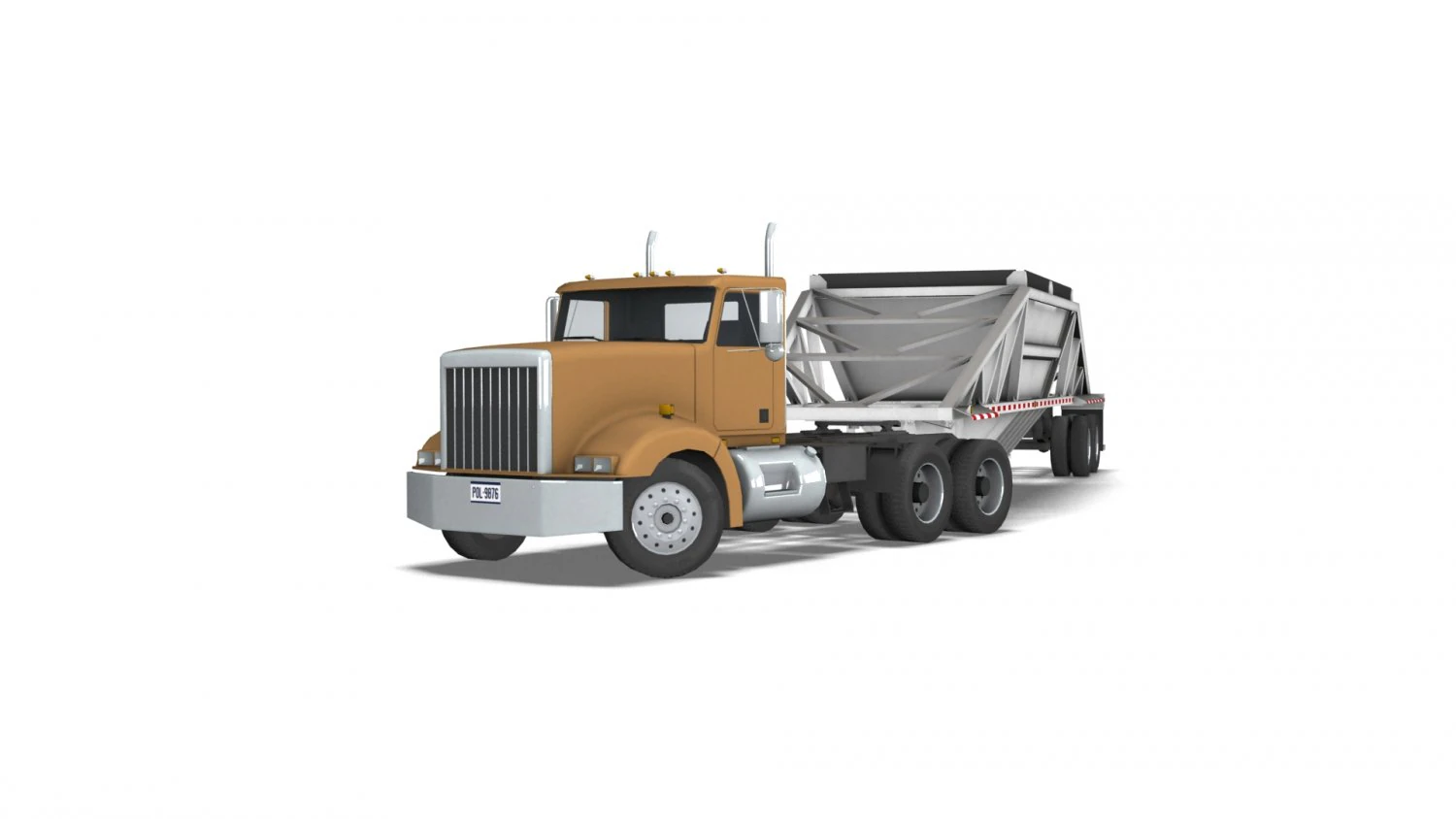 Truck002 DumpTrailer 3D Model .c4d .max .obj .3ds .fbx .stl .blend