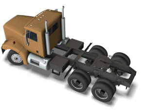 Truck002 DumpTrailer 3D Model