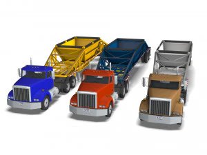 Truck002 DumpTrailer 3D Model