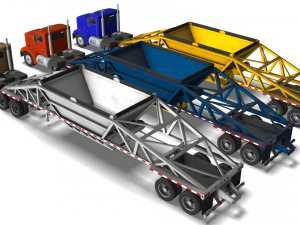 Truck002 DumpTrailer 3D Model