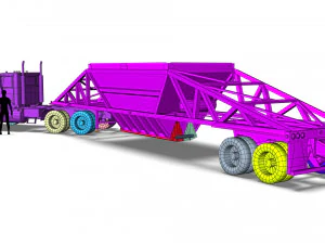 Truck002 DumpTrailer 3D Model