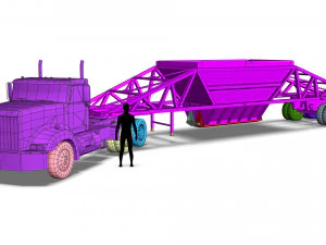 Truck002 DumpTrailer 3D Model