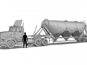Truck003 DryBulk Trailer 3D Model