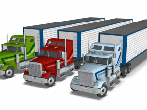 Truck004 DryVan Trailer 3D मॉडल