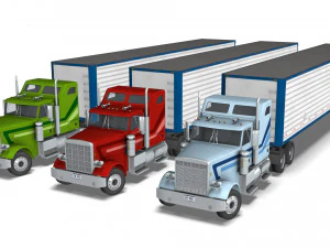 Truck004 DryVan Trailer 3D Model