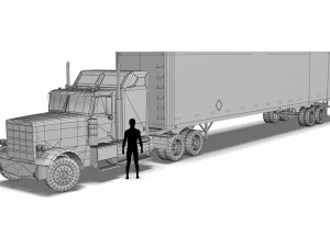Truck004 DryVan Trailer 3D Model