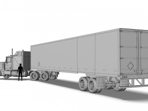 Truck004 DryVan Trailer 3D मॉडल