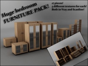 bedroom furniture pack 3D-Modell