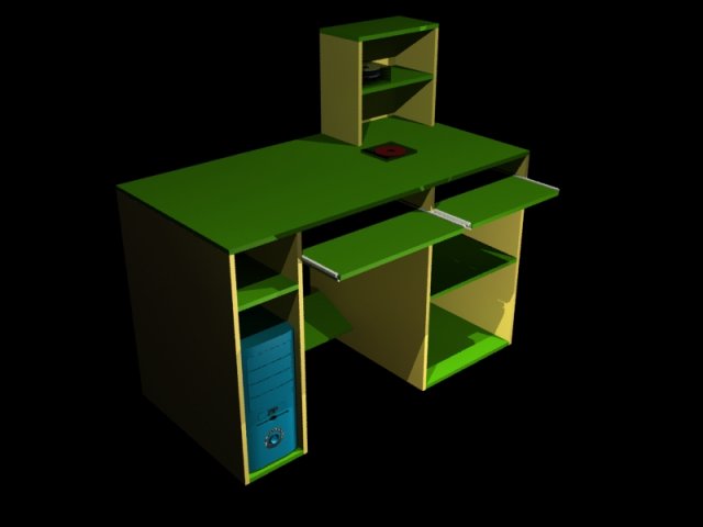 computer table 3D Model .c4d .max .obj .3ds .fbx .stl .blend 