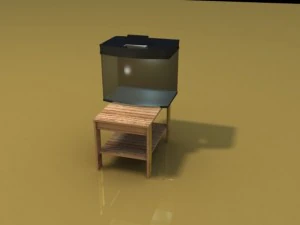 table with aquarium 3D Model