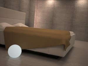 bed with bedside tables Modello 3D
