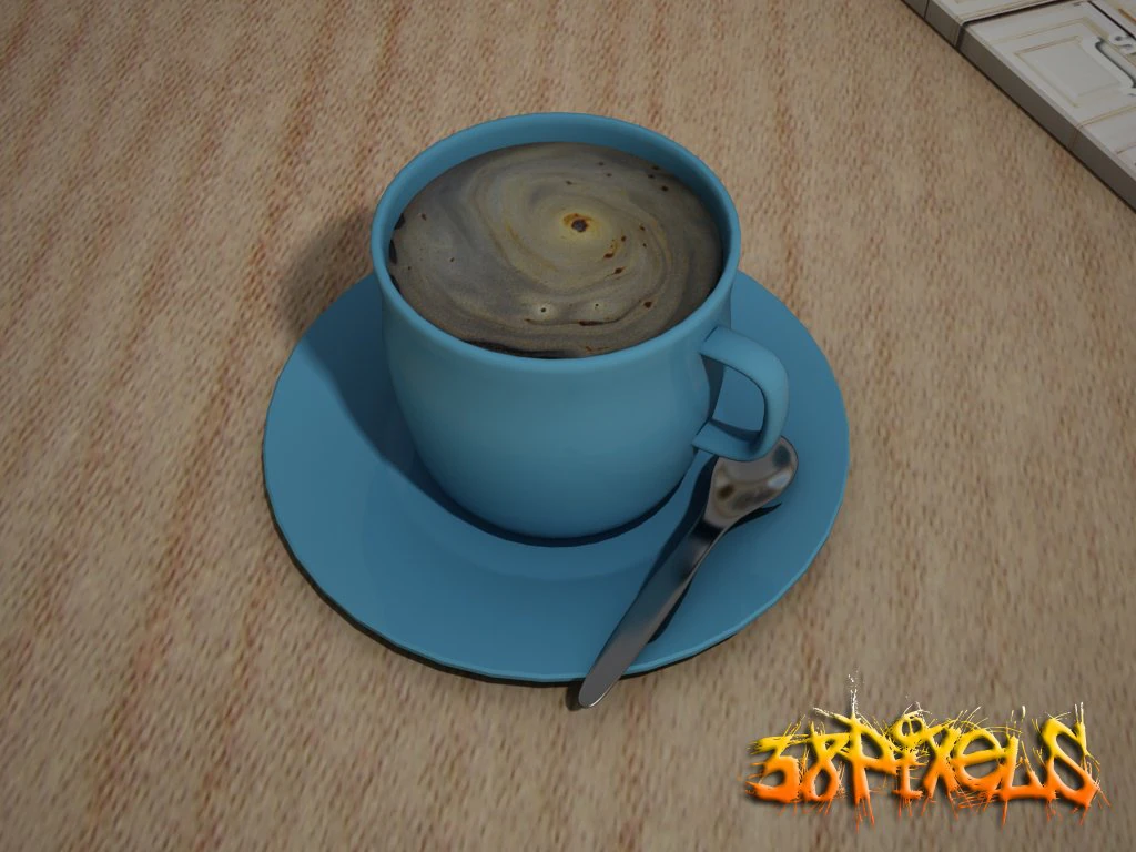 cup of coffee 3D Model .c4d .max .obj .3ds .fbx .stl .blend