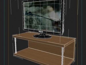tv with tv stand 3D Modell