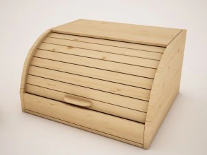 Brot, Brotkastenbrett und Messer 3D Modell