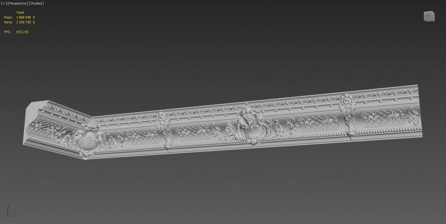 stucco cornice big 3D Model .c4d .max .obj .3ds .fbx .stl .blend 