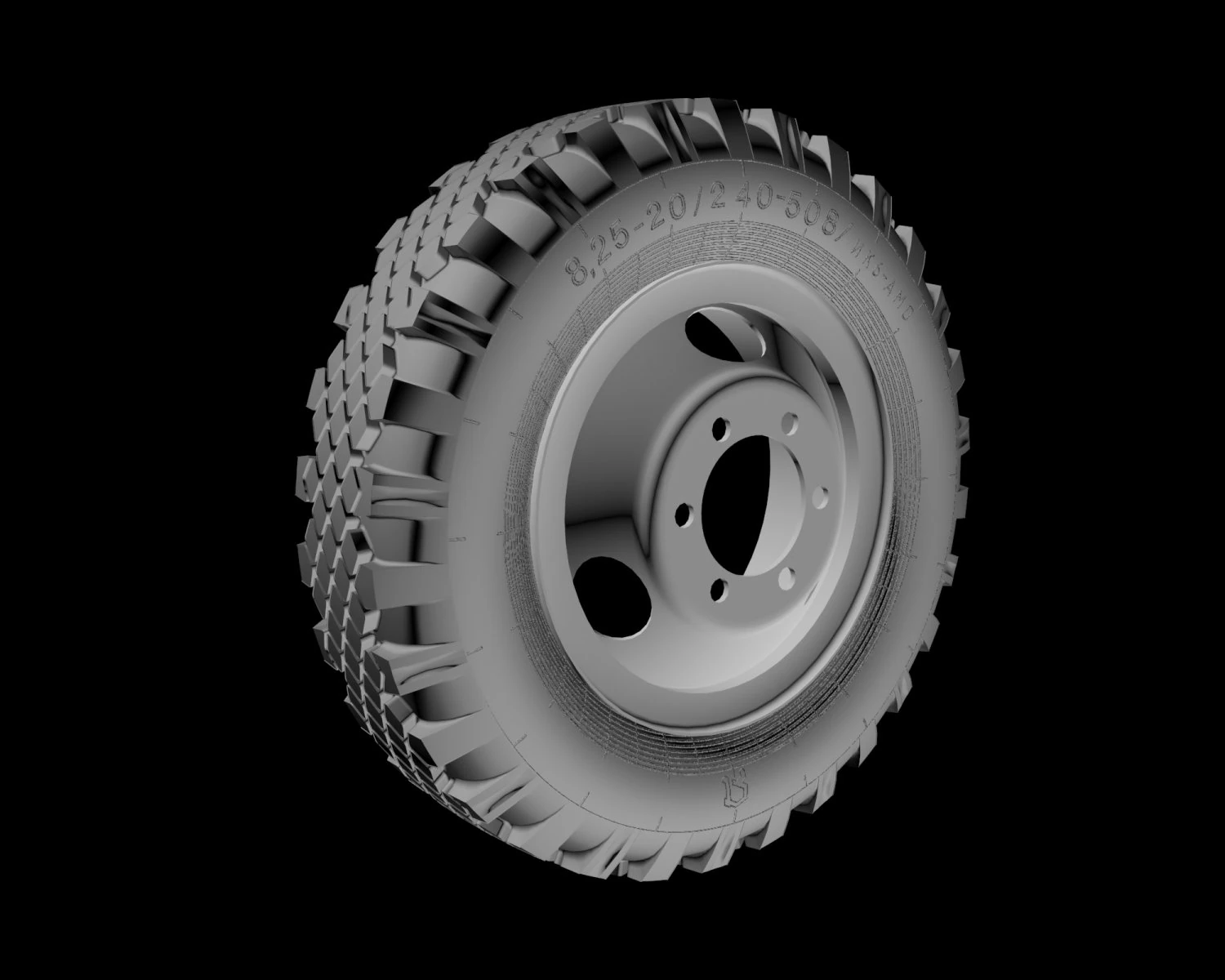 wheel gaz-53 3D Model .c4d .max .obj .3ds .fbx .stl .blend 