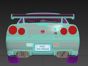 nissan skyline r34 gtr 2000 3D Model