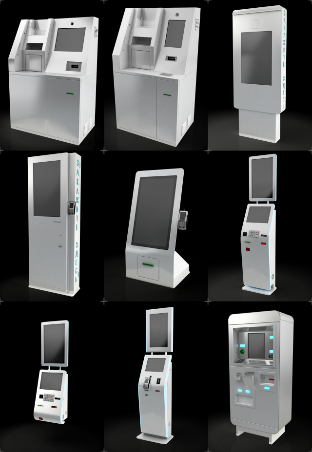 47 atm electonics terminals collection pack 3D Модель .c4d .max .obj .3ds .fbx .stl .blend 