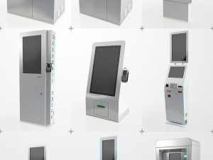 47 atm electonics terminals collection pack 3D Модель