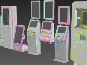 47 atm electonics terminals collection pack 3D Модель