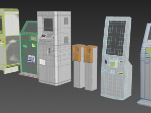 47 atm electonics terminals collection pack 3D Модель
