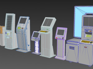 47 atm electonics terminals collection pack 3D Модель
