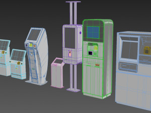 47 atm electonics terminals collection pack 3D Модель