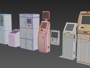 47 atm electonics terminals collection pack 3D Модель