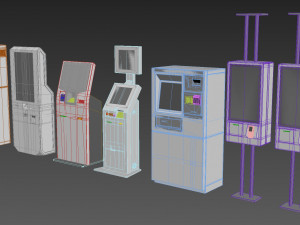 47 atm electonics terminals collection pack 3D Модель