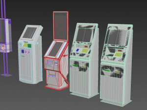 47 atm electonics terminals collection pack 3D Модель
