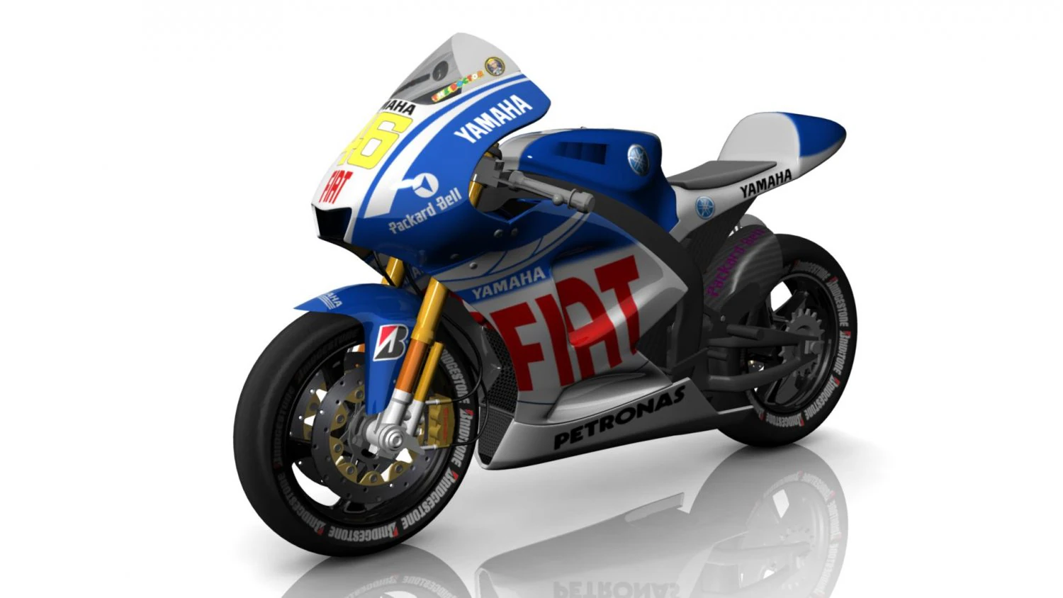 yamaha yzr m1 motogp 3D Model .c4d .max .obj .3ds .fbx .stl .blend 