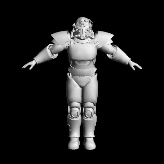 fallout t51b power suit 3D Model .c4d .max .obj .3ds .fbx .stl .blend 