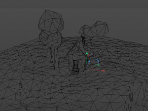 low poly island with house 3D 모델