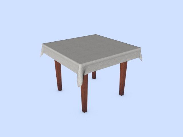 table with a tablecloth Model 3D .c4d .max .obj .3ds .fbx .stl .blend