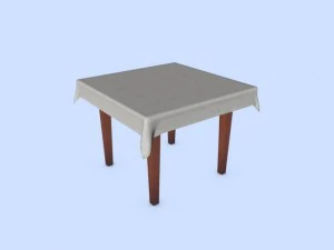 стол со скатертью 3D Модель