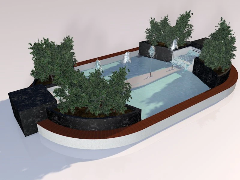 fountain 3D Model .c4d .max .obj .3ds .fbx .stl .blend